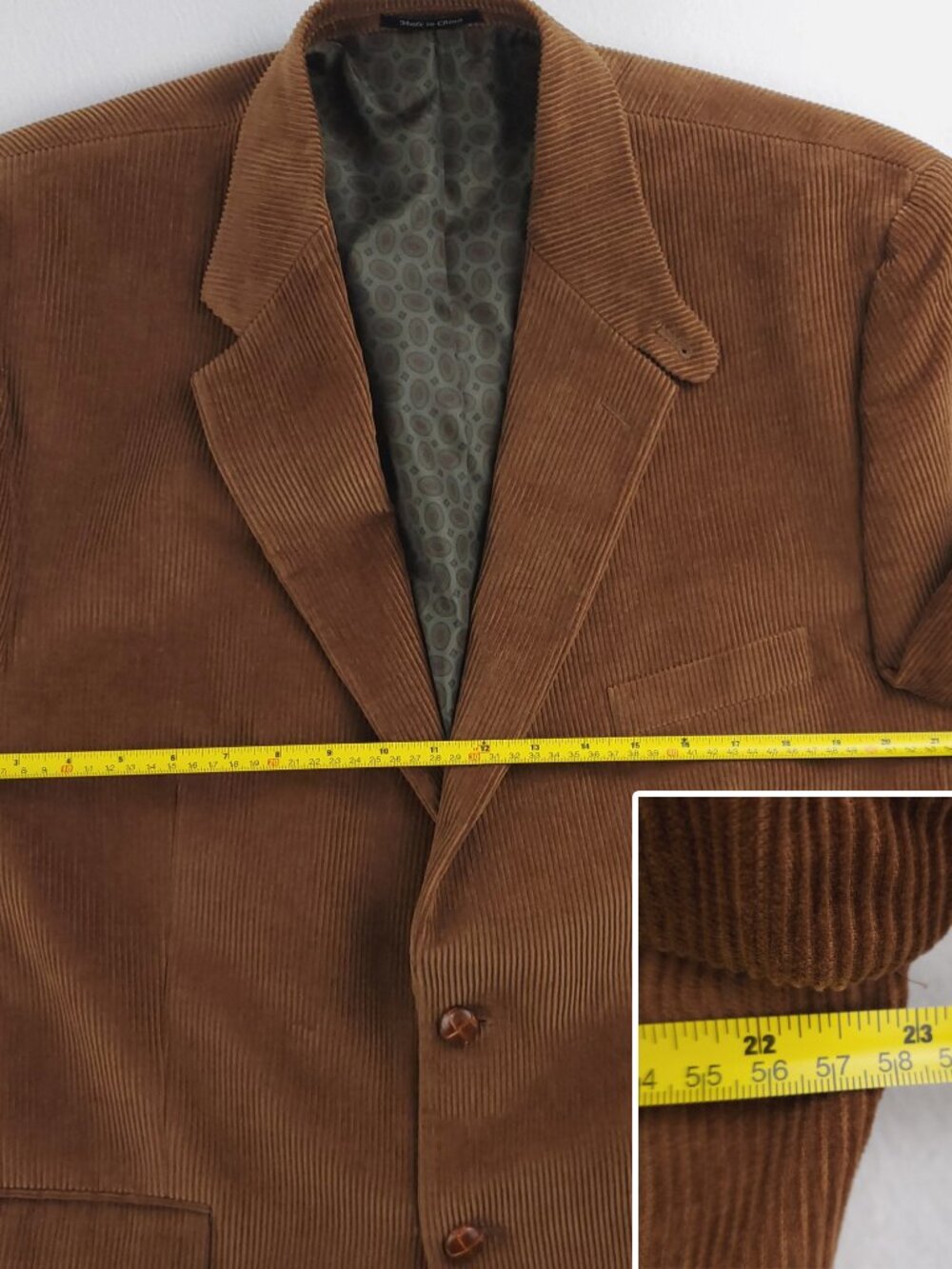 Lauren Ralph Lauren Corduroy Sport Coat Blazer Elbow Patches Men's 46R - Picture 10 of 14